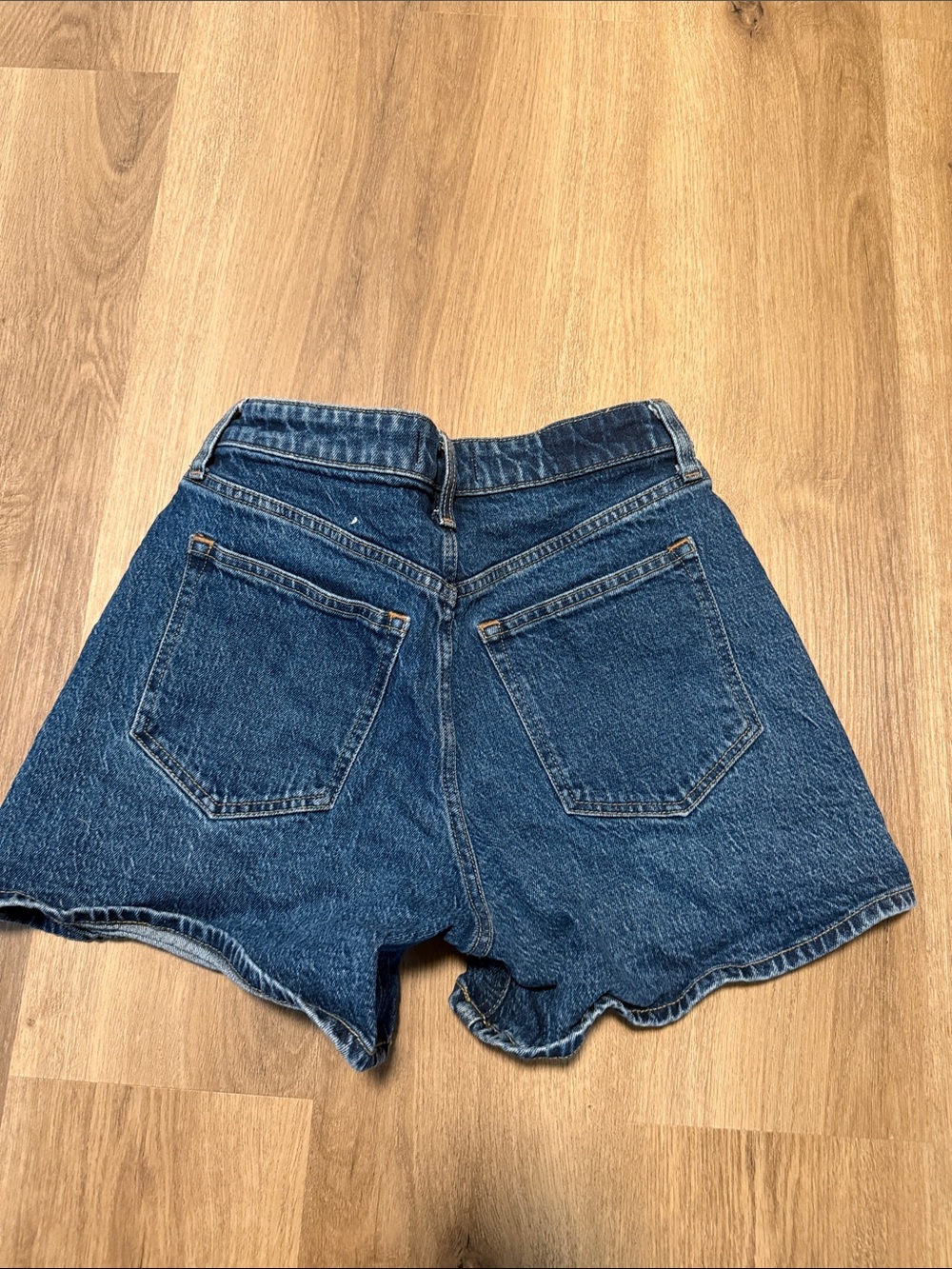 Abercrombie & Fitch Dark Blue High-Rise Denim Shorts - Picture 3 of 3